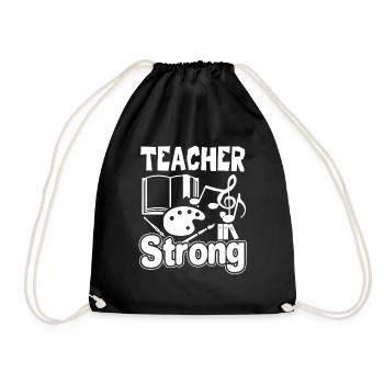 Teacher Teacher Strong - Drawstring Bag - black - Front