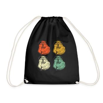 Chien de prairie - Sac de sport léger - noir - Devant