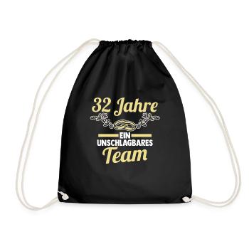 Ehe Seifenhochzeit 32 Jahre Verheiratet Hochzeitst - Turnbeutel - Schwarz - Vorne