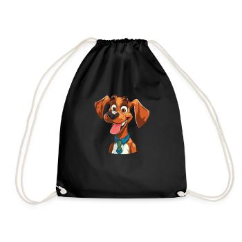 Chien à quatre pattes Mignon - Sac de sport léger - noir - Devant