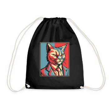 Katze - Turnbeutel - Schwarz - Vorne