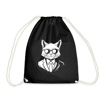 Katze - Turnbeutel - Schwarz - Vorne