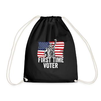 Your Vote Matters First Time Voter Political - Drawstring Bag - black - Front