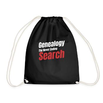 Genealogy The Never-Ending Search Historian - Drawstring Bag - black - Front