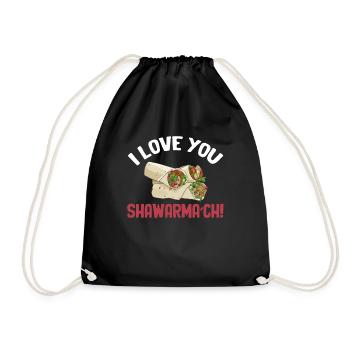 I love you, Shawarma'ch! Doner kebab - Drawstring Bag - black - Front