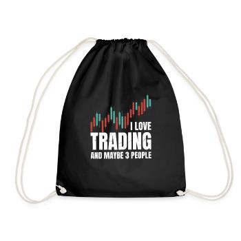 I Love Trading And Maybe 3 People Trader Stock Mar - Drawstring Bag - black - Front