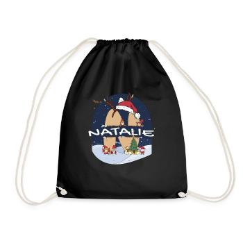 Génial Natalie nom w chapeau de père Noël dans le thème de Noël - Sac de sport léger - noir - Devant