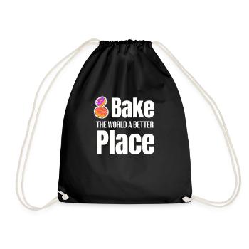 Bake The World A Better Place Baking Pastry - Drawstring Bag - black - Front