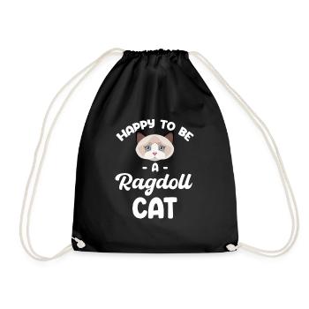 Heureuse d’être une maman chat ragdoll, - Sac de sport léger - noir - Devant