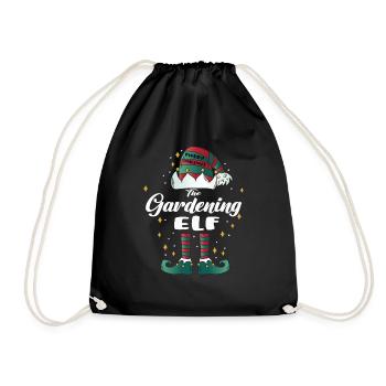 gardening Elf funny Family Christmas Weihnachten - Turnbeutel - Schwarz - Vorne