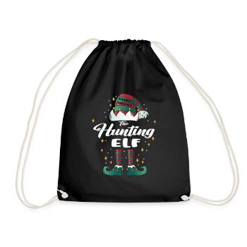 chasse elfe drôle famille Noël Noël - Sac de sport léger - noir - Devant