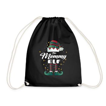 Maman Elfe drôle Noël en famille Noël - Sac de sport léger - noir - Devant