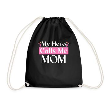 Mom Hero Squad Mom Life Superheldin - Turnbeutel - Schwarz - Vorne
