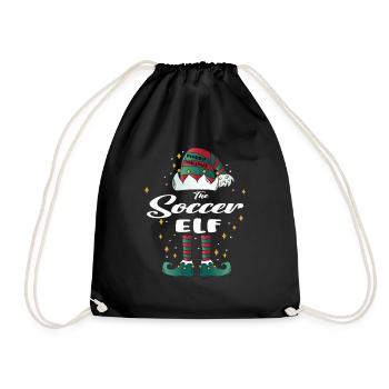 soccer Elf funny Family Christmas Weihnachten - Turnbeutel - Schwarz - Vorne