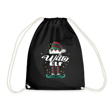 witty Elf funny Family Christmas Weihnachten - Turnbeutel - Schwarz - Vorne