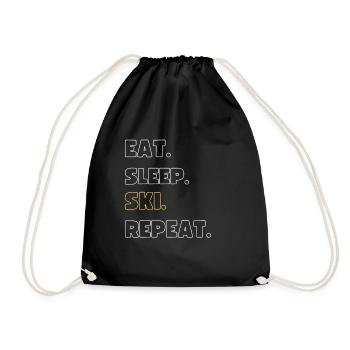 Manger. Dormir. Ski. Répéter - Sac de sport léger - noir - Devant