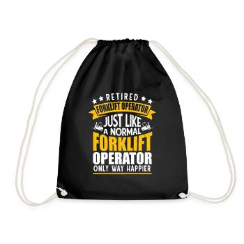 Forklift Driver Forklifter Cool Retired Forklift O - Drawstring Bag - black - Front