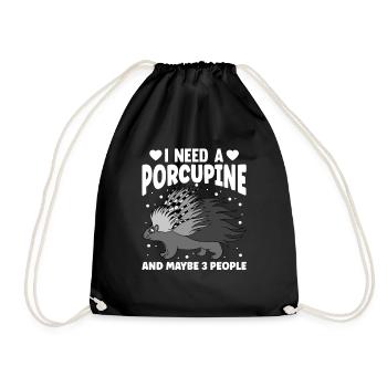 Mignon Porc-épic Drôle - Sac de sport léger - noir - Devant