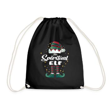 spiritual Elf funny Family Christmas Weihnachten - Turnbeutel - Schwarz - Vorne