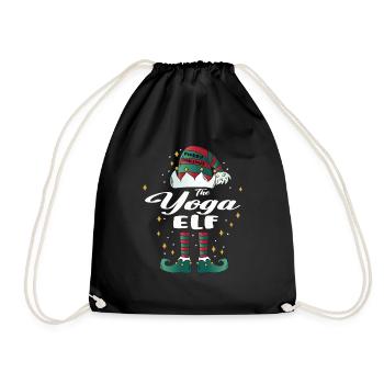Yoga Elf funny Family Christmas Christmas - Drawstring Bag - black - Front