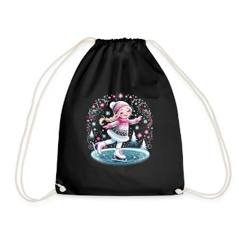 Gift for figure skater - Drawstring Bag - black - Front