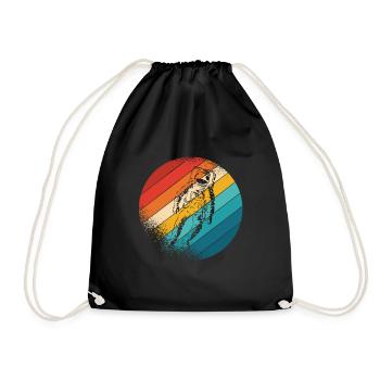 Astronaut Vintage Space Weltall Raumfahrt Astronau - Drawstring Bag - black - Front