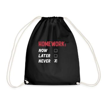 Homework? What homework? Graduation - Drawstring Bag - black - Front