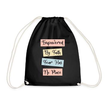 La foi sur la peur citation chrétienne inspirante - Sac de sport léger - noir - Devant