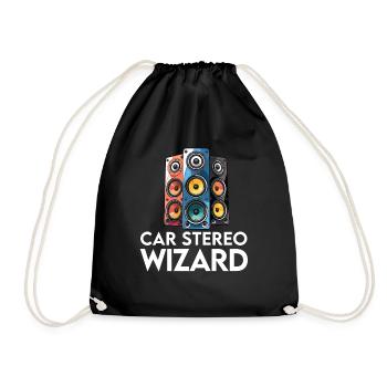 Car Stereo For Audio Installer Speakers Car Bass - Drawstring Bag - black - Front