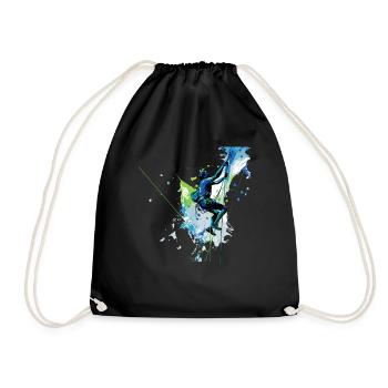Mountain adventure: Toprope climbing for nature - Drawstring Bag - black - Front