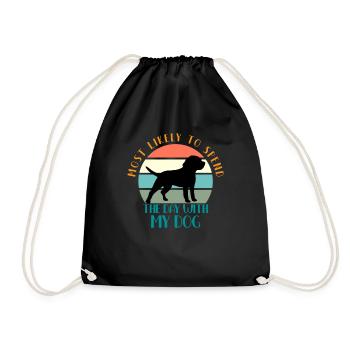 Le plus susceptible de passer la journée avec mon chien - Sac de sport léger - noir - Devant