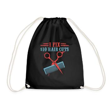 Je répare les coupes de cheveux à 10 $ Coupe de cheveux de de salon de coiffure - Sac de sport léger - noir - Devant