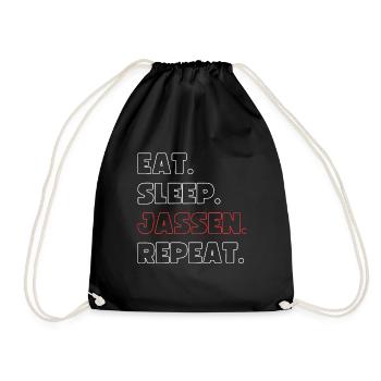 Eat Sleep Jassen Repeat - Turnbeutel - Schwarz - Vorne