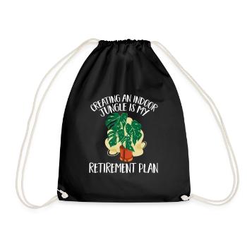 Monstera Deliciosa Albo Botanical Houseplant - Drawstring Bag - black - Front