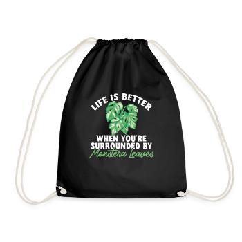Monstera Deliciosa Albo Plante d’intérieur botanique - Sac de sport léger - noir - Devant