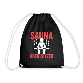 Wellness Saunagänger Saunieren Saunierer Sauna - Turnbeutel - Schwarz - Vorne