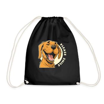 Labrador Cute Just Smile - Drawstring Bag - black - Front