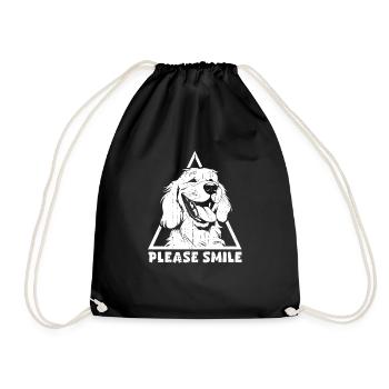 Golden Retriever Just Smile - Drawstring Bag - black - Front