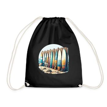 Beachside Surfboard Collection - Turnbeutel - Schwarz - Vorne