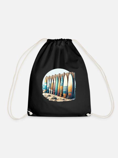 Beachside Surfboard Collection - Turnbeutel - Schwarz