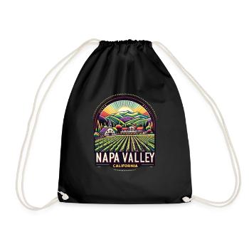 Retro Napa Valley Winery California Souvenir - Turnbeutel - Schwarz - Vorne