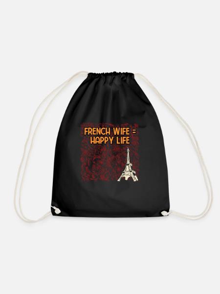 French Wife Happy Life Anniversary Husband - Turnbeutel - Schwarz