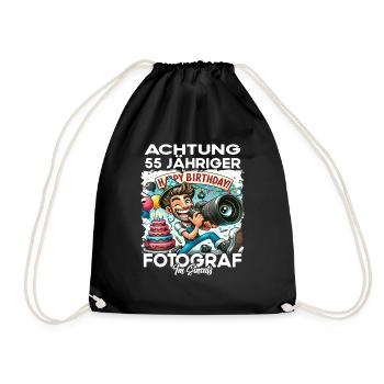 Fotograf Geburtstagsgeschenk 55 Jahre Geburtstag - Turnbeutel - Schwarz - Vorne