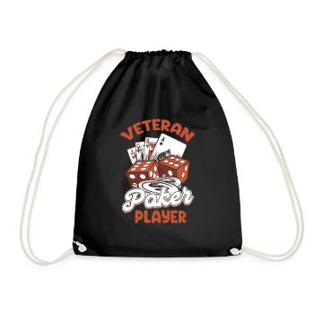 Experienced poker player, Holdem dealer, - Drawstring Bag - black - Front