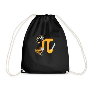 PIrate Pi Day Funny Pirate Lovers Math - Drawstring Bag - black - Front