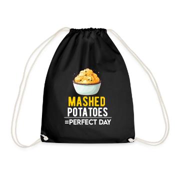 Mashed Potatoes Lover Funny Butter Potato Food - Drawstring Bag - black - Front