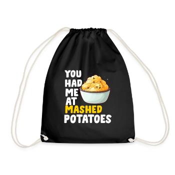 Amateur de purée de pommes de terre Nourriture de pommes de terre au beurre drôle - Sac de sport léger - noir - Devant