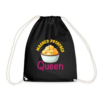 Mashed Potatoes Lover Funny Butter Potato Food - Drawstring Bag - black - Front