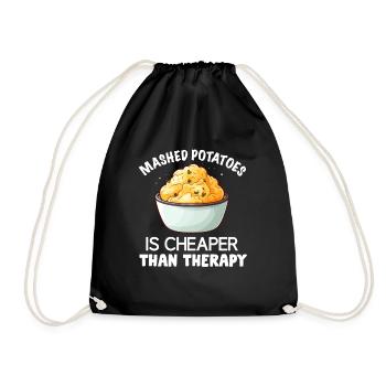 Mashed Potatoes Lover Funny Butter Potato Food - Drawstring Bag - black - Front