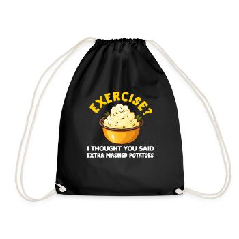 Amateur de purée de pommes de terre Nourriture de pommes de terre au beurre drôle - Sac de sport léger - noir - Devant